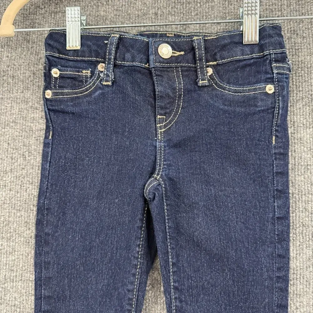 GAP Girls Super Skinny Jeans Jeggings Size 5 Dark Wash Stretch Adjustable Waist